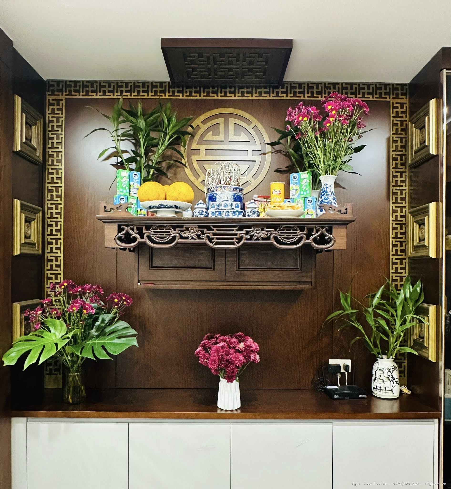 Bàn Thờ Đẹp Tổ Tiên - Chế tác bởi Nghệ nhân Sơn Vũ